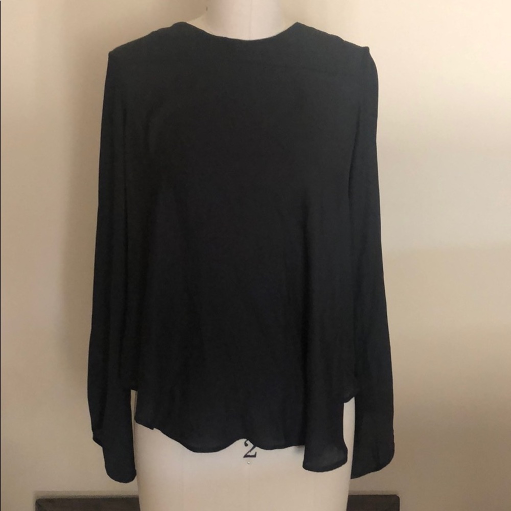 Zara long sleeve blouse with open back